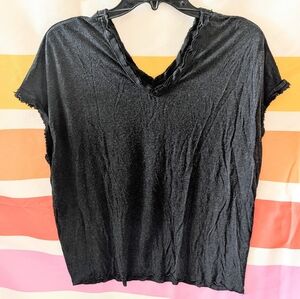 Allsaints Dita Top Marled Black Raw Edge Angora Grunge Witchy Whimsigoth Goth 4